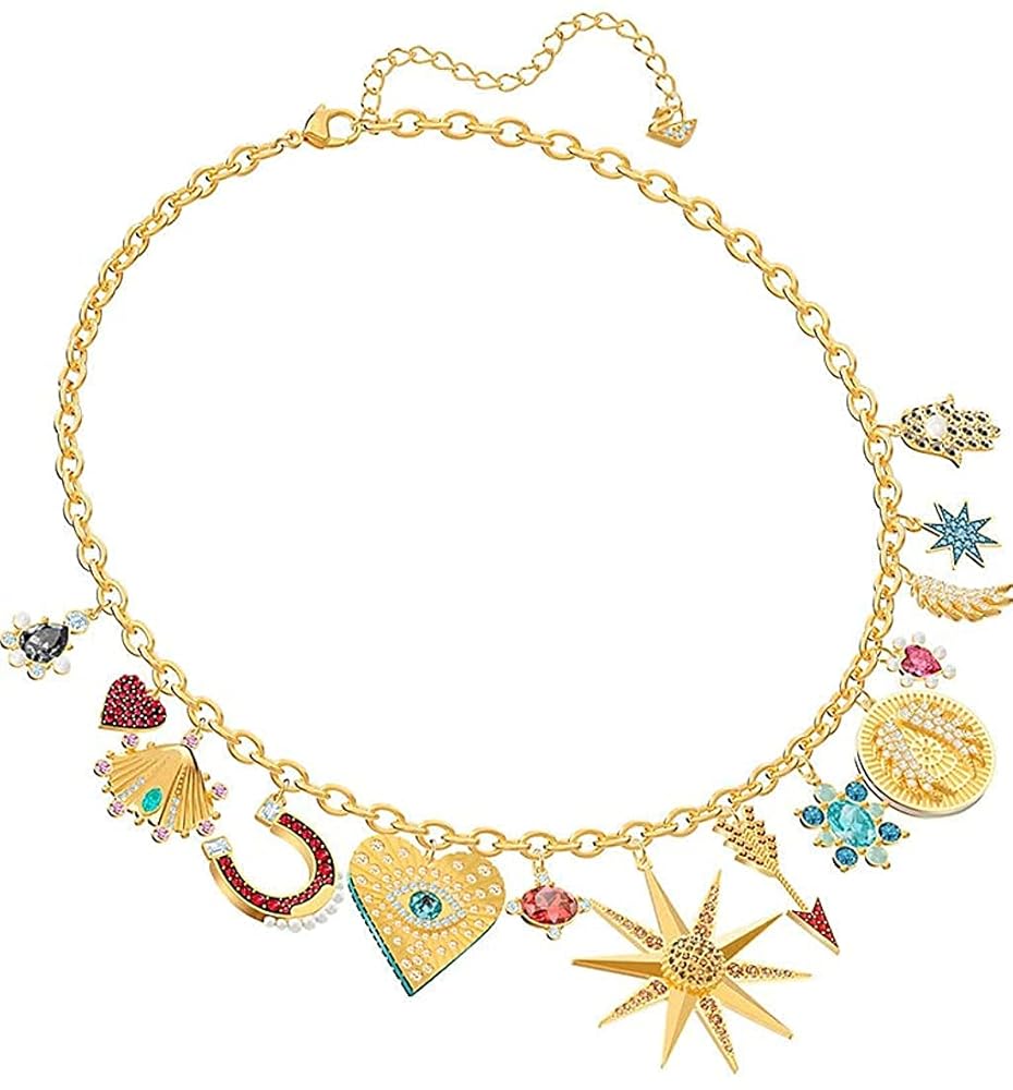 LUCKY GODDESS CHARMS スワロフスキー ネックレス ゴールド Amazon | スワロフスキー 5451263 ゴールド 幸運 女神 チャーム